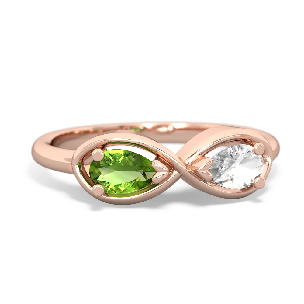 Peridot Infinity 14K Rose Gold ring R5050