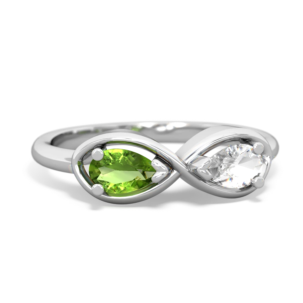 Peridot Infinity 14K White Gold ring R5050