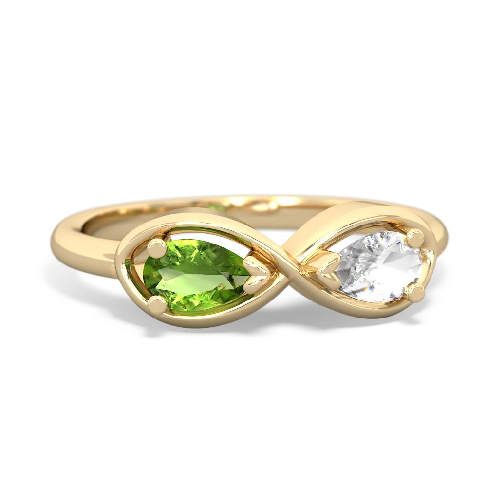 Peridot Infinity 14K Yellow Gold ring R5050