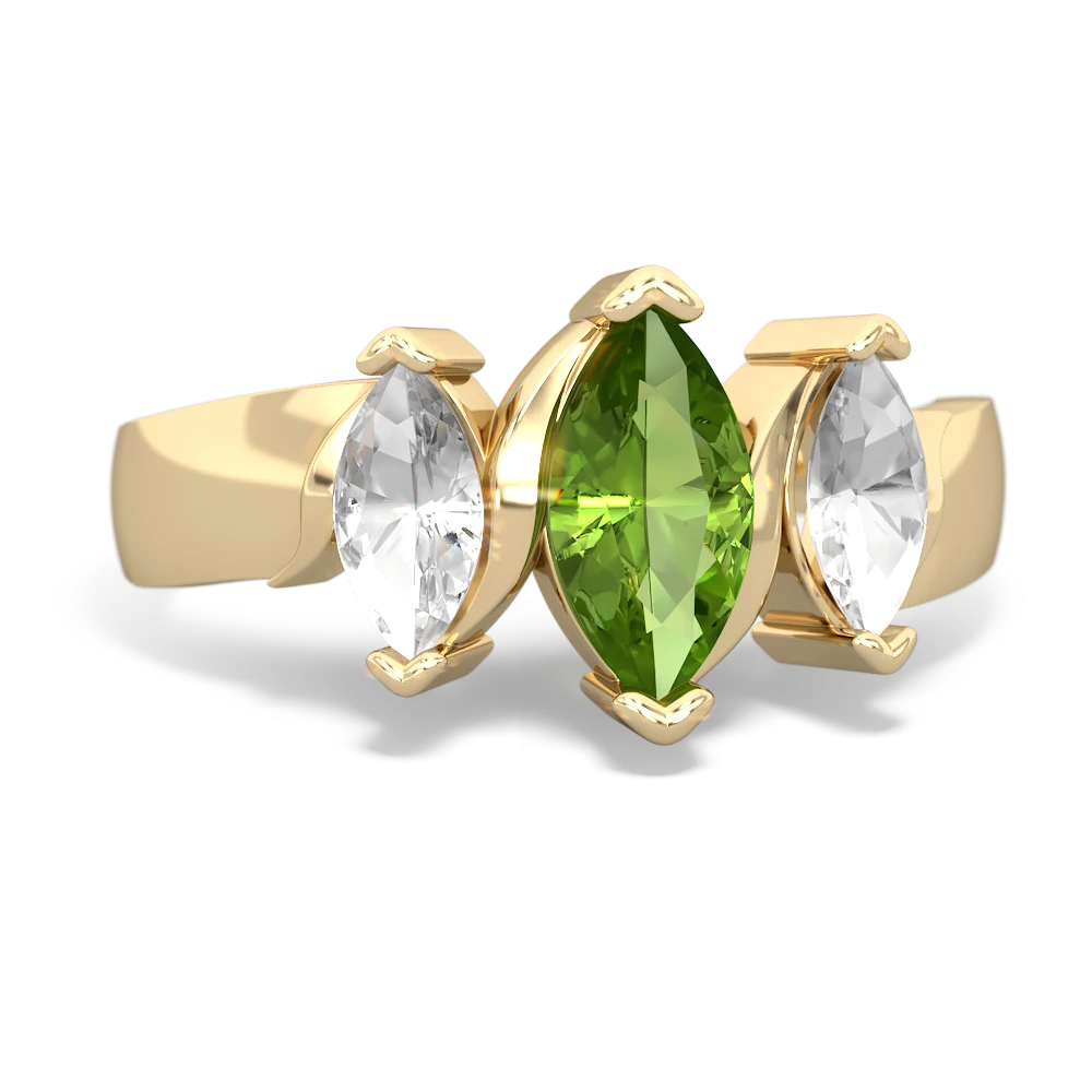 Peridot Three Peeks 14K Yellow Gold ring R2433