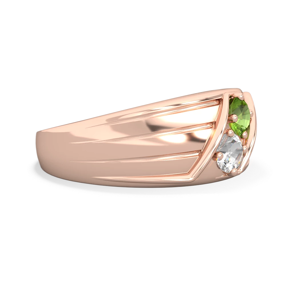 Peridot Men's Streamline 14K Rose Gold ring R0460