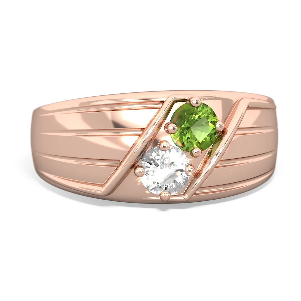 Peridot Men's Streamline 14K Rose Gold ring R0460