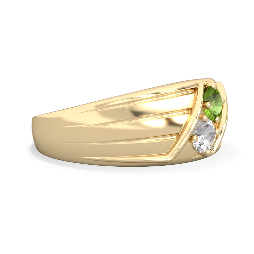 Peridot Men's Streamline 14K Yellow Gold ring R0460