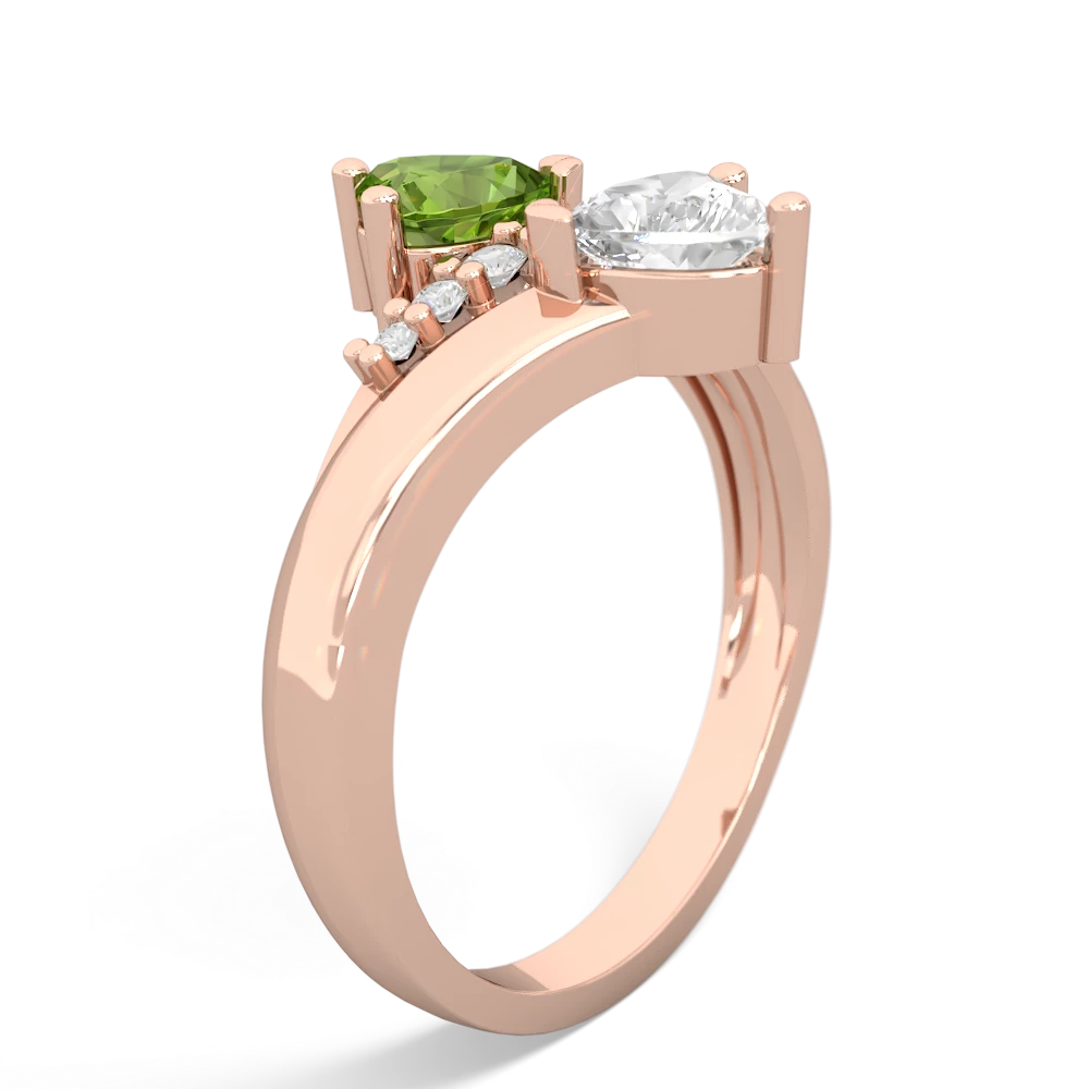 Peridot Heart To Heart 14K Rose Gold ring R2064