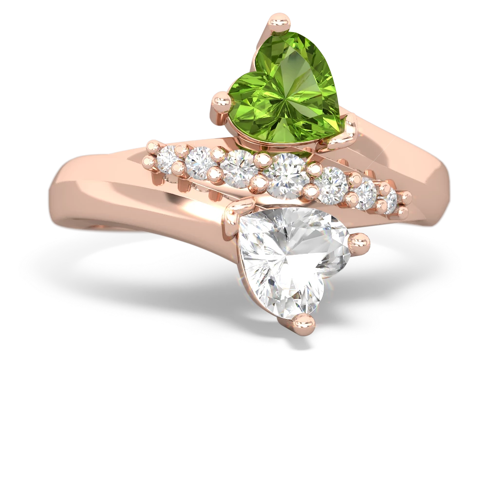 Peridot Heart To Heart 14K Rose Gold ring R2064