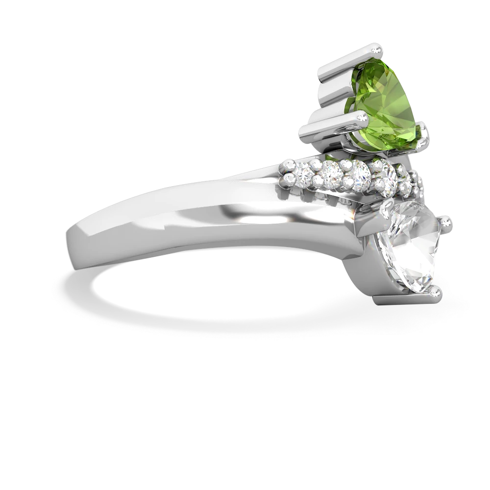 Peridot Heart To Heart 14K White Gold ring R2064