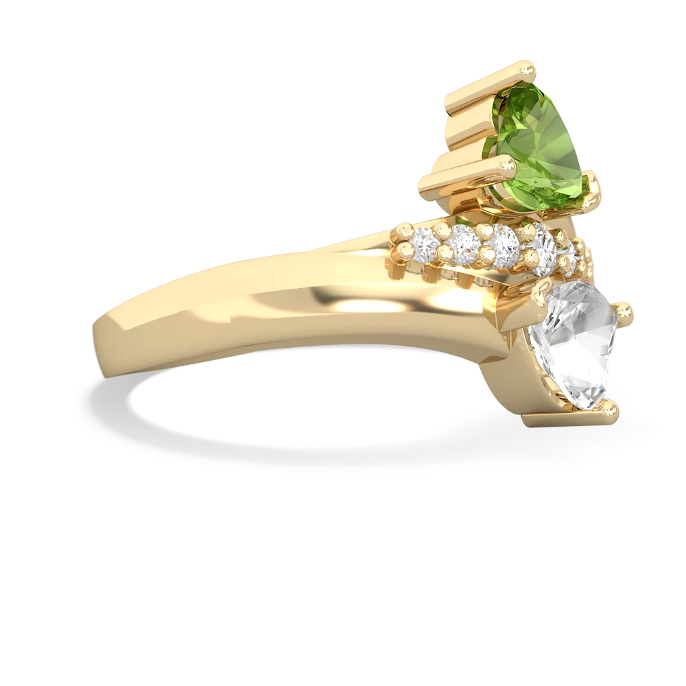 Peridot Heart To Heart 14K Yellow Gold ring R2064