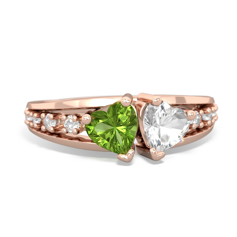 Peridot Heart To Heart 14K Rose Gold ring R3342