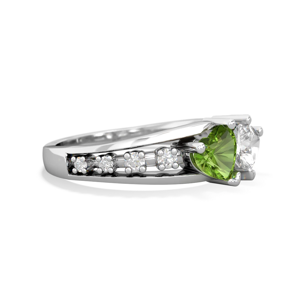 Peridot Heart To Heart 14K White Gold ring R3342