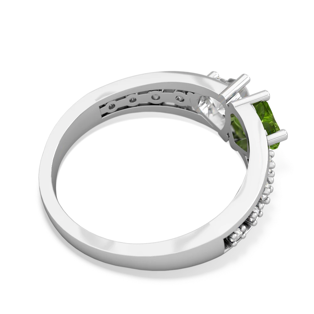 Peridot Heart To Heart 14K White Gold ring R3342