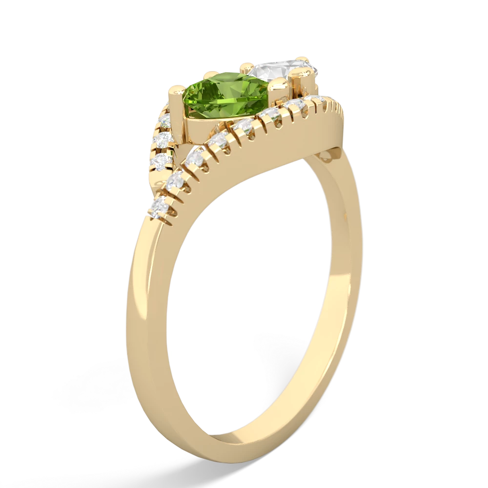 Peridot Mother And Child 14K Yellow Gold ring R3010