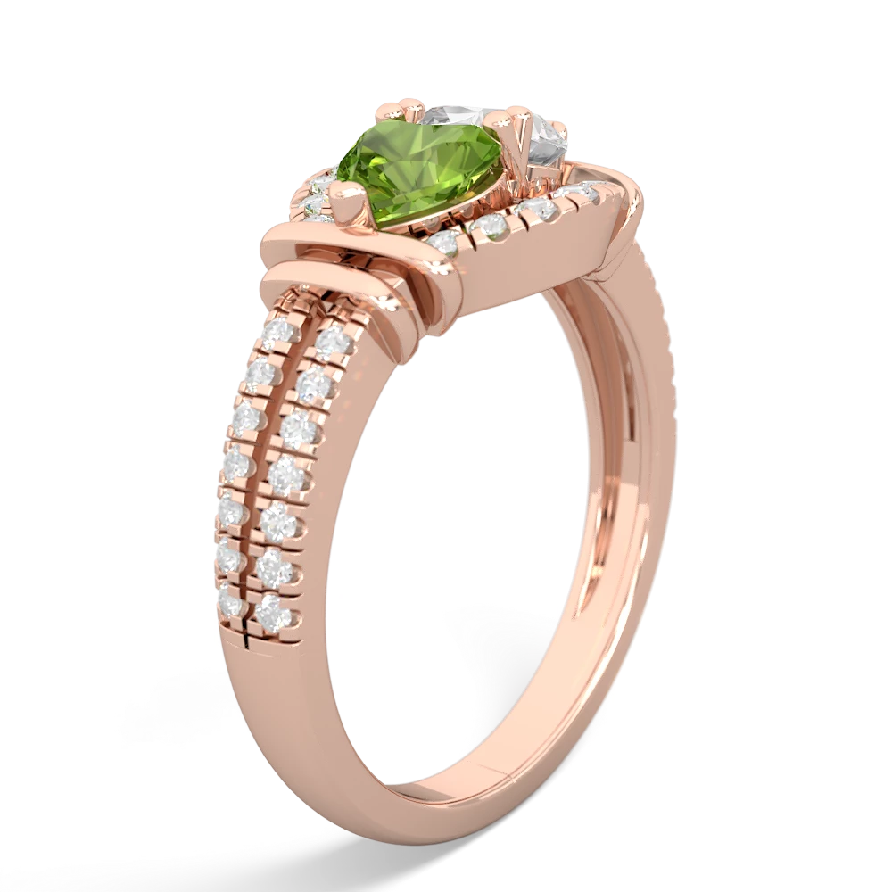 Peridot Art-Deco Keepsake 14K Rose Gold ring R5630