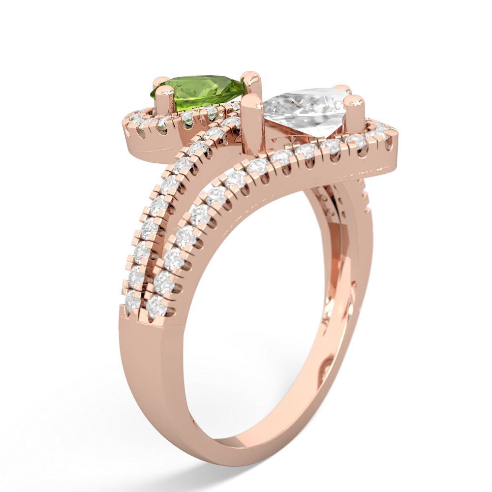 Peridot Diamond Dazzler 14K Rose Gold ring R3000