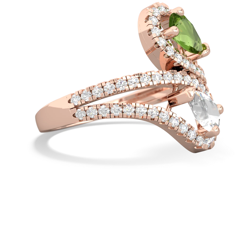 Peridot Diamond Dazzler 14K Rose Gold ring R3000