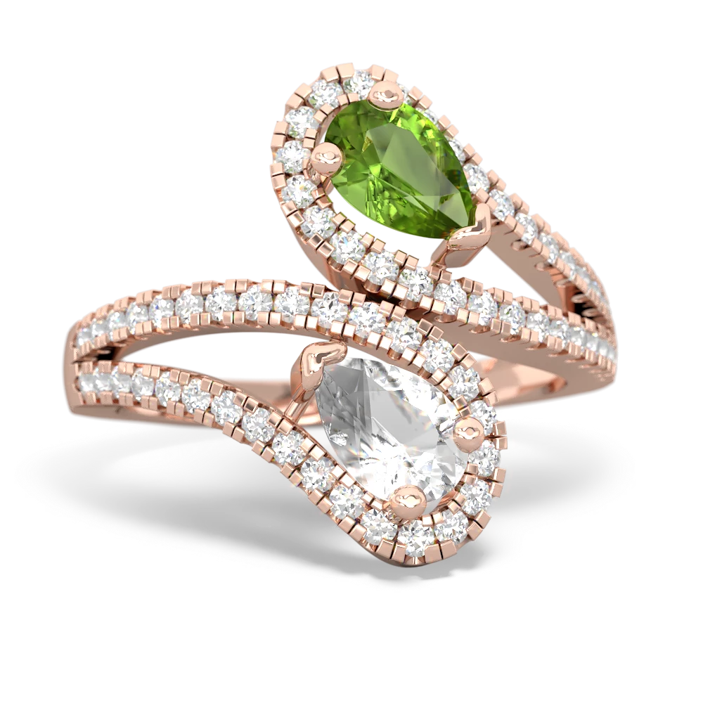 Peridot Diamond Dazzler 14K Rose Gold ring R3000