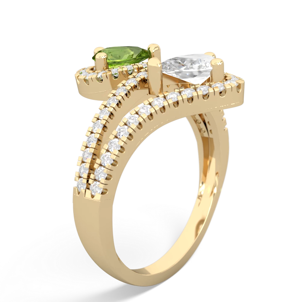 Peridot Diamond Dazzler 14K Yellow Gold ring R3000