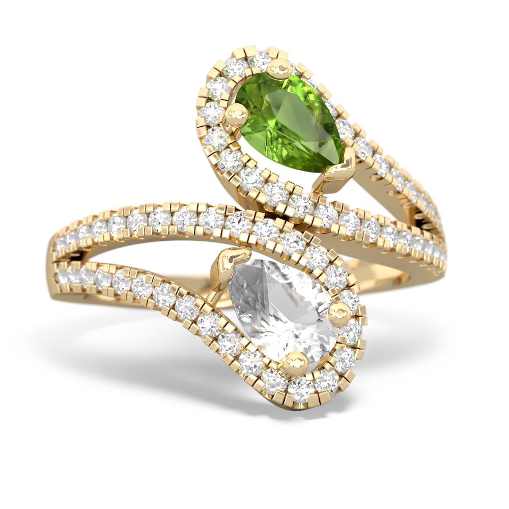 Peridot Diamond Dazzler 14K Yellow Gold ring R3000