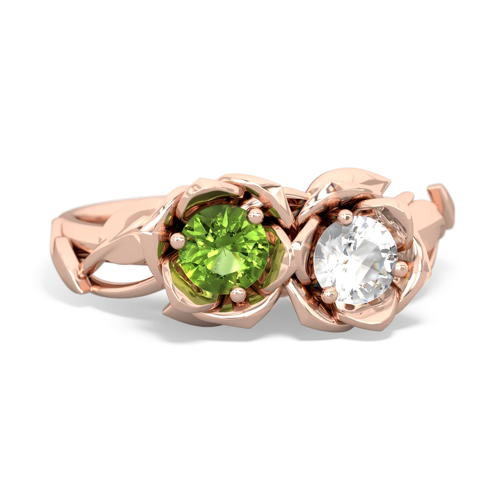 Peridot Rose Garden 14K Rose Gold ring R5510