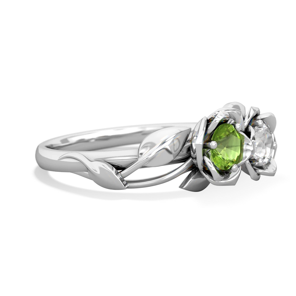 Peridot Rose Garden 14K White Gold ring R5510