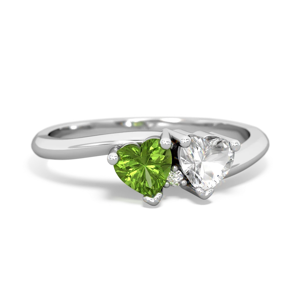 Peridot Sweethearts 14K White Gold ring R5260