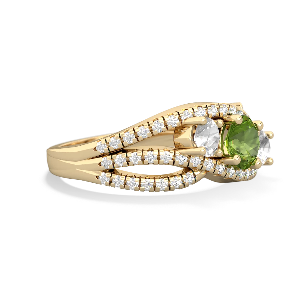 Peridot Three Stone Aurora 14K Yellow Gold ring R3080