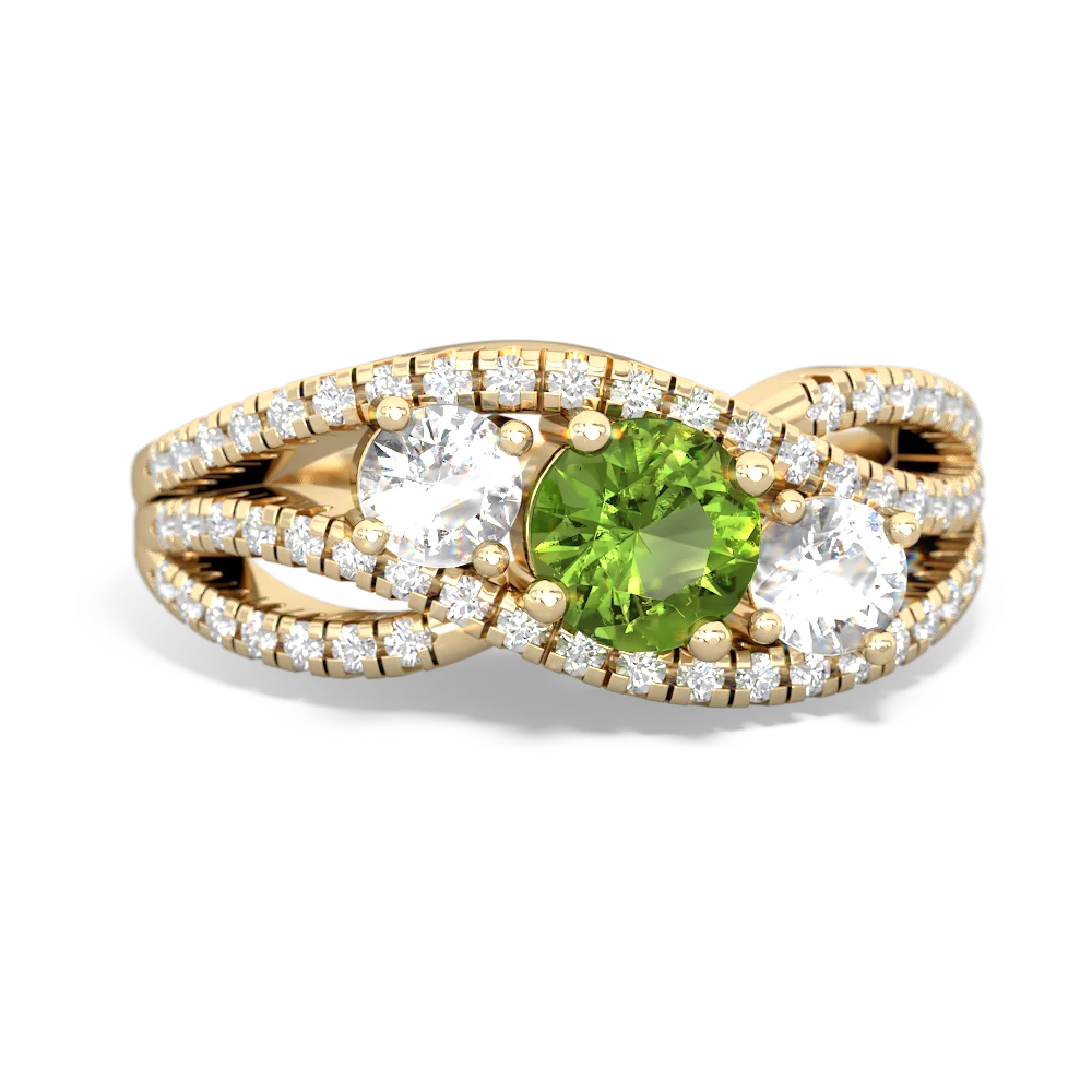 Peridot Three Stone Aurora 14K Yellow Gold ring R3080