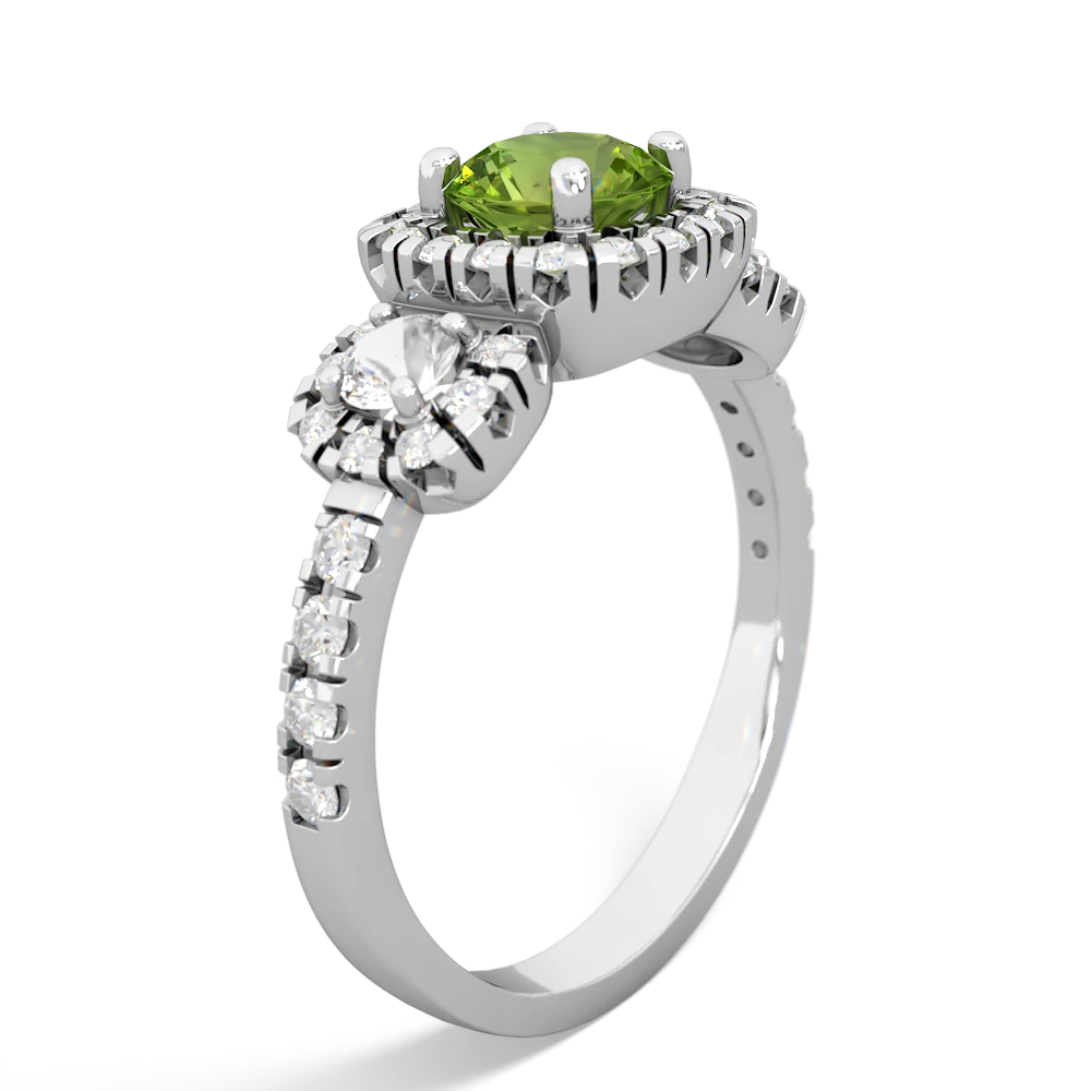 Peridot Regal Halo 14K White Gold ring R5350