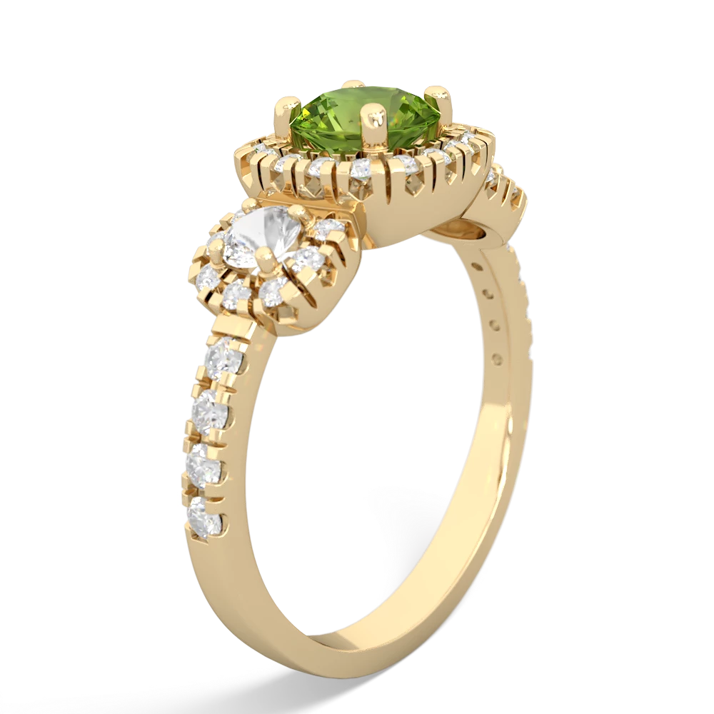 Peridot Regal Halo 14K Yellow Gold ring R5350