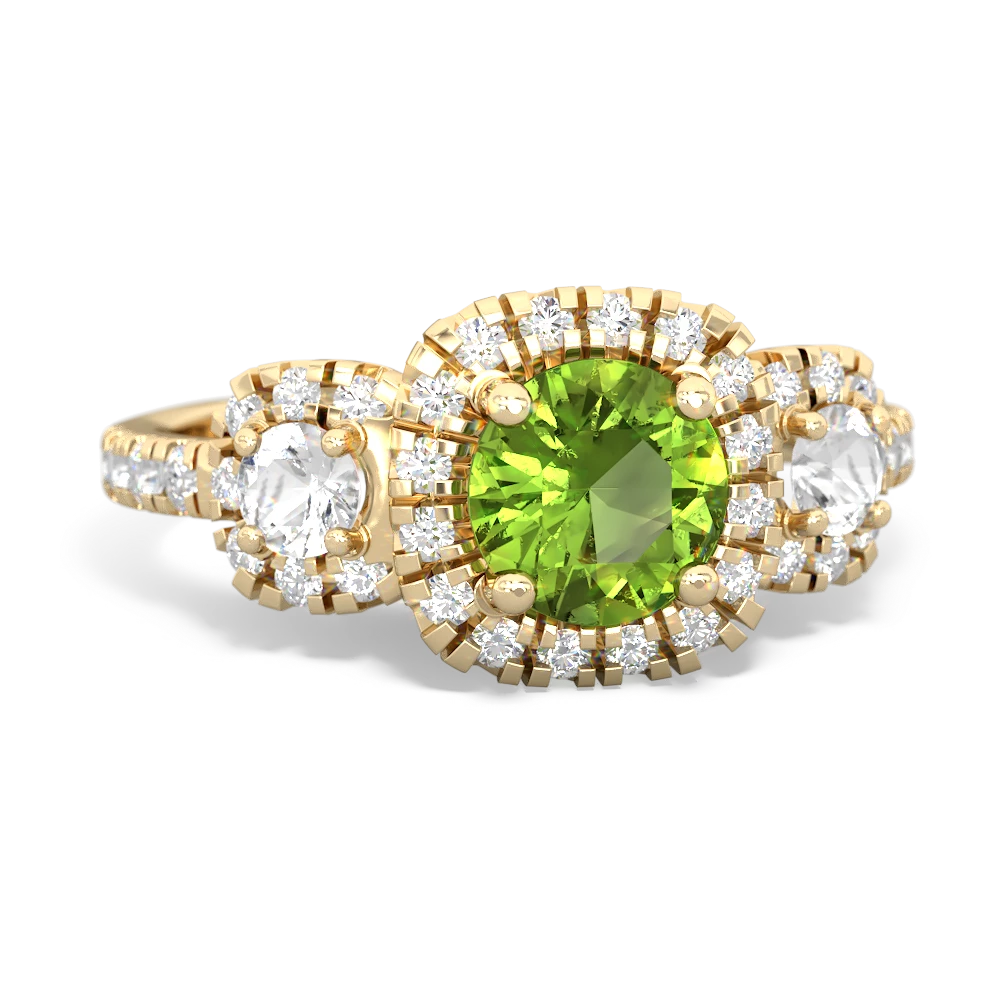 Peridot Regal Halo 14K Yellow Gold ring R5350