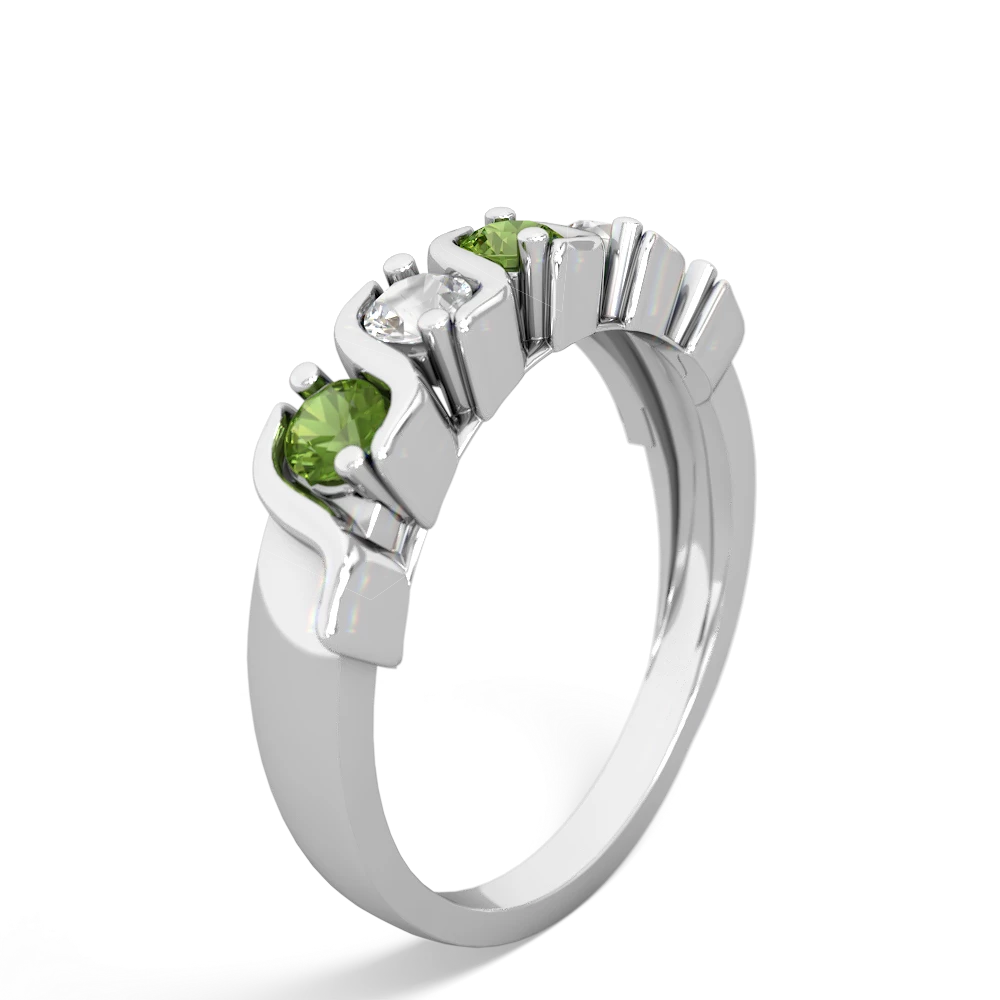 Peridot Anniversary Band 14K White Gold ring R2089