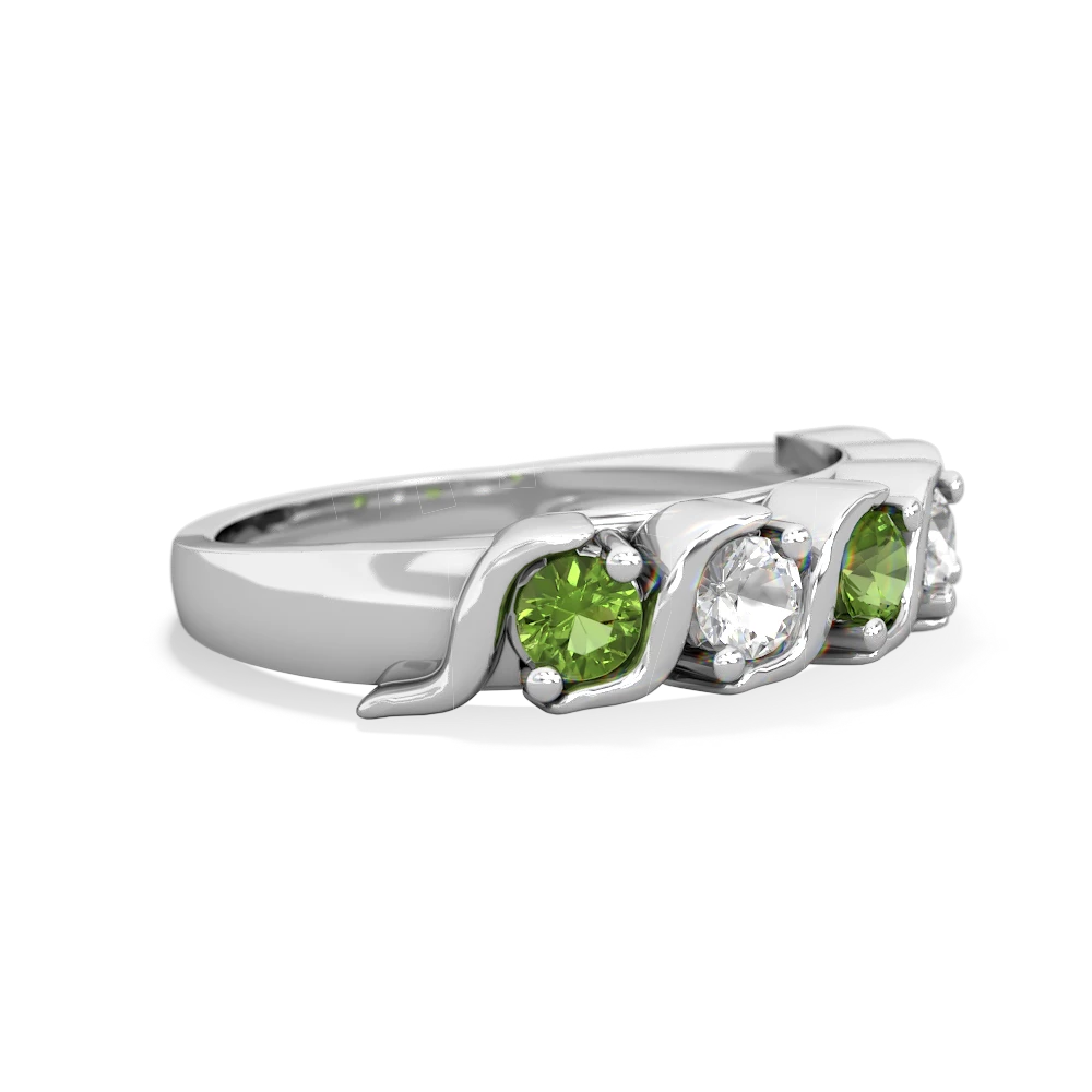 Peridot Anniversary Band 14K White Gold ring R2089