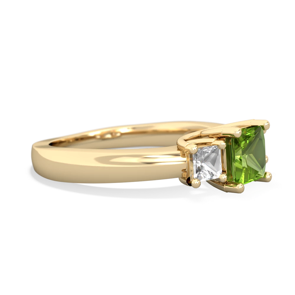 Peridot Three Stone Trellis 14K Yellow Gold ring R4015