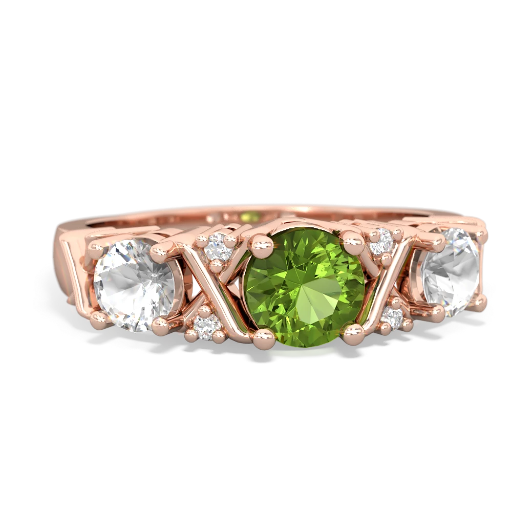 Peridot Hugs And Kisses 14K Rose Gold ring R5016