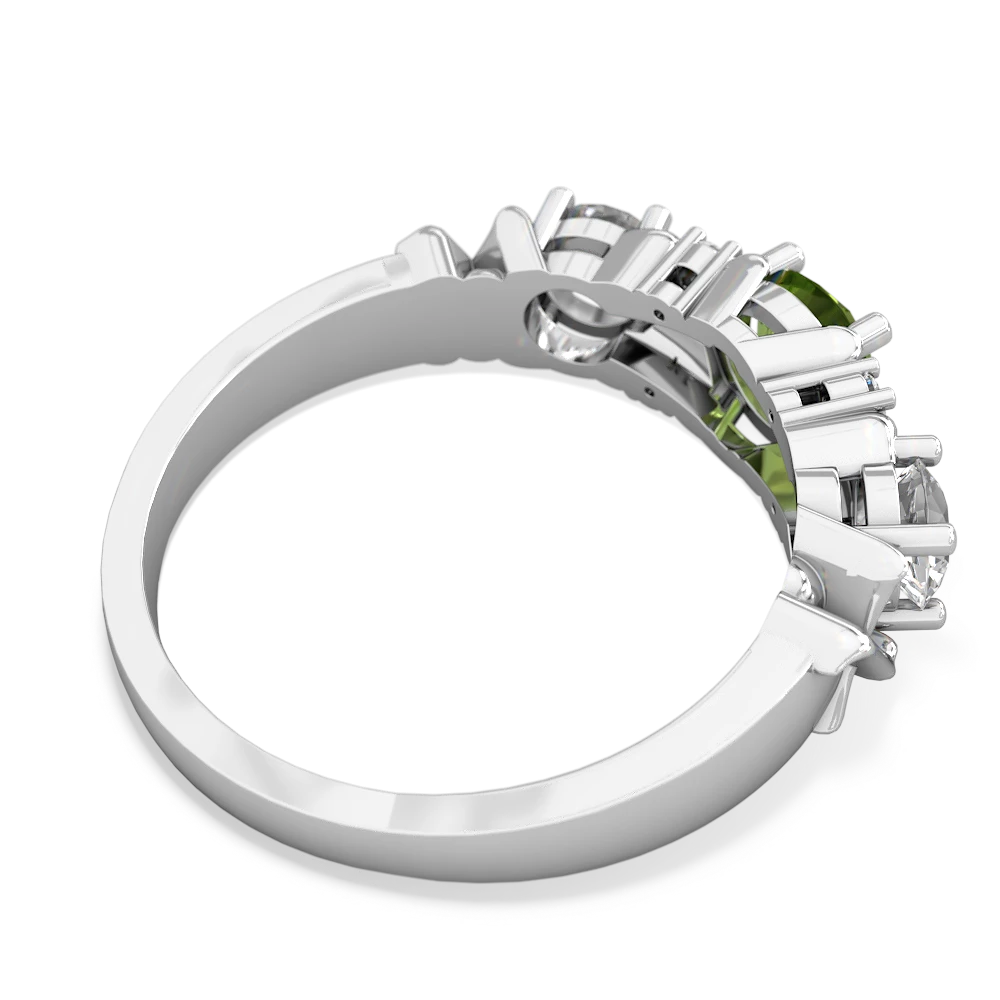 Peridot Hugs And Kisses 14K White Gold ring R5016