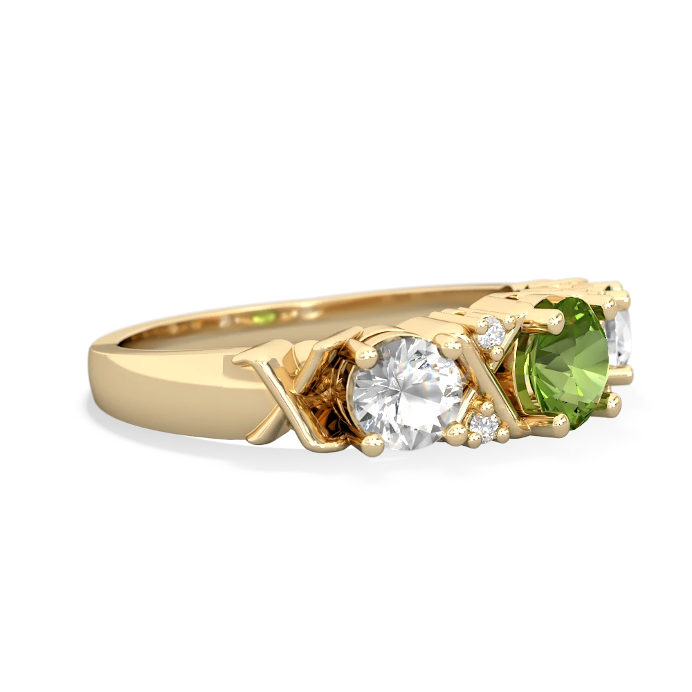 Peridot Hugs And Kisses 14K Yellow Gold ring R5016