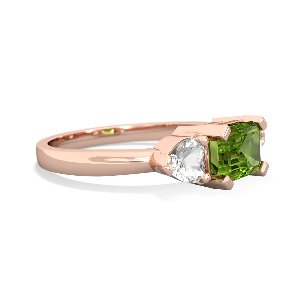 Peridot Three Stone 14K Rose Gold ring R5235