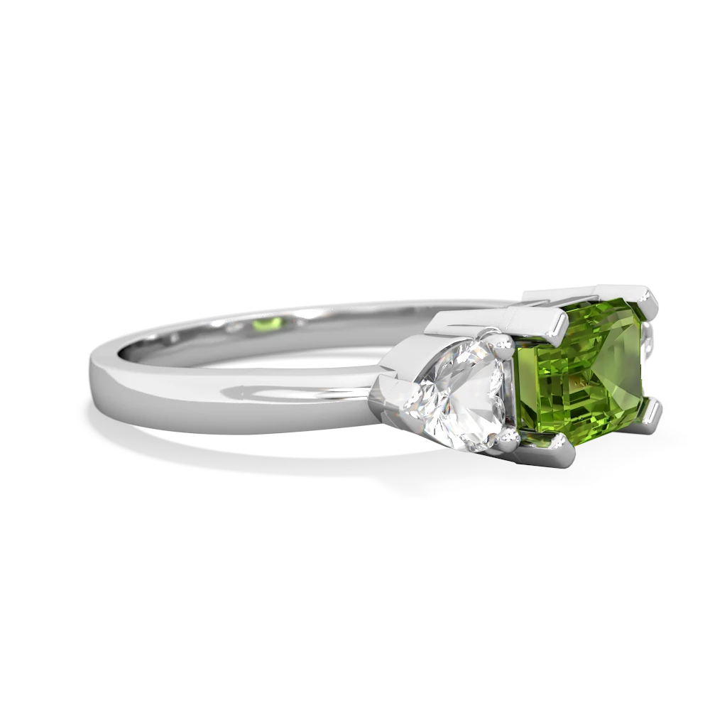 Peridot Three Stone 14K White Gold ring R5235