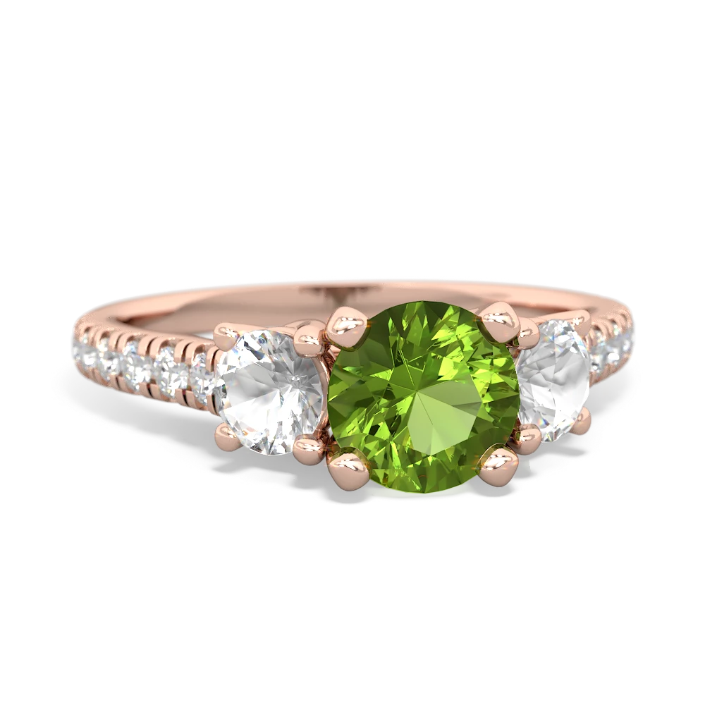 Peridot Pave Trellis 14K Rose Gold ring R5500