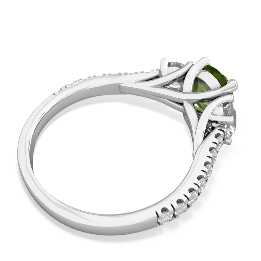 Peridot Pave Trellis 14K White Gold ring R5500