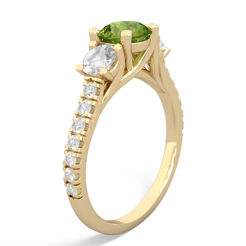 Peridot Pave Trellis 14K Yellow Gold ring R5500