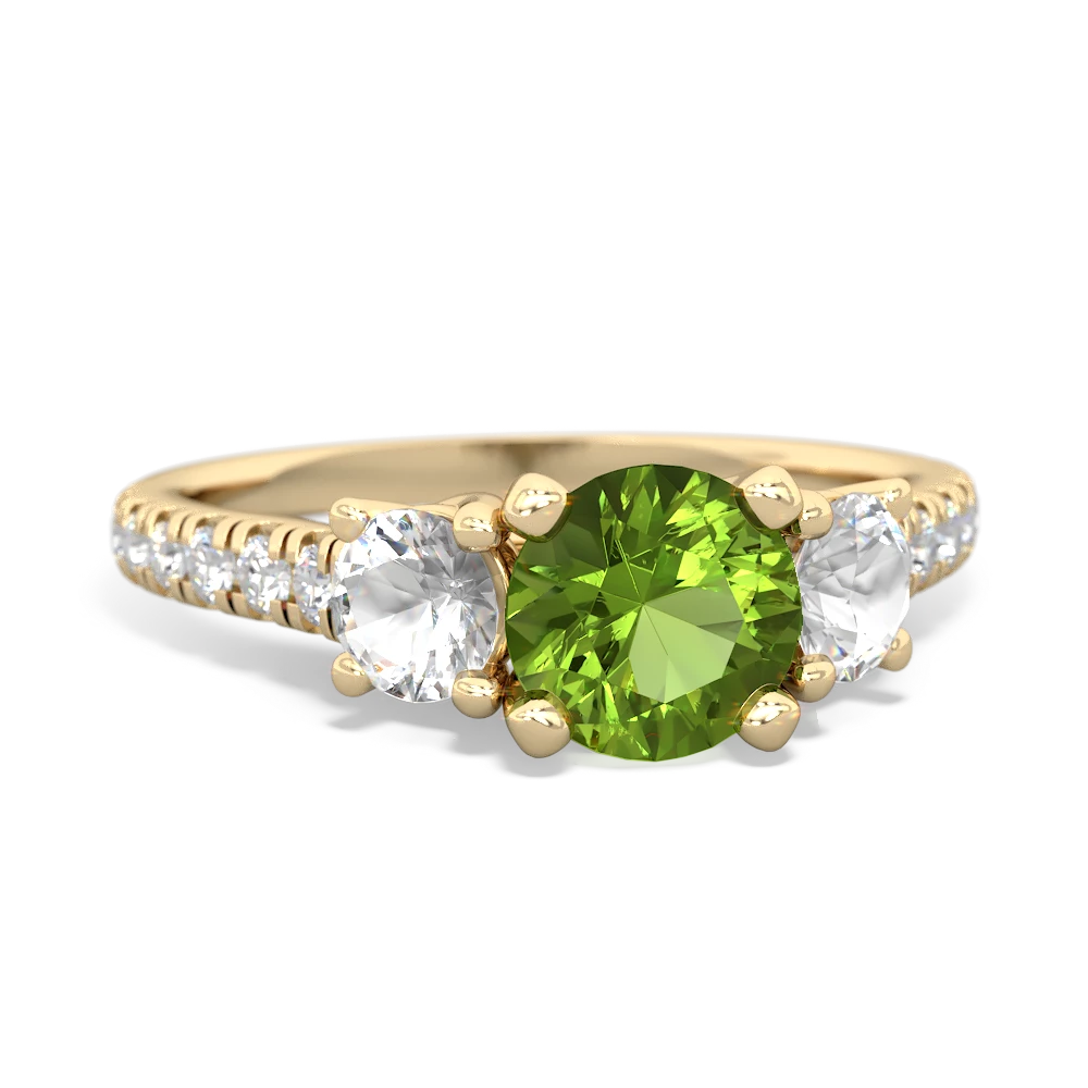 Peridot Pave Trellis 14K Yellow Gold ring R5500