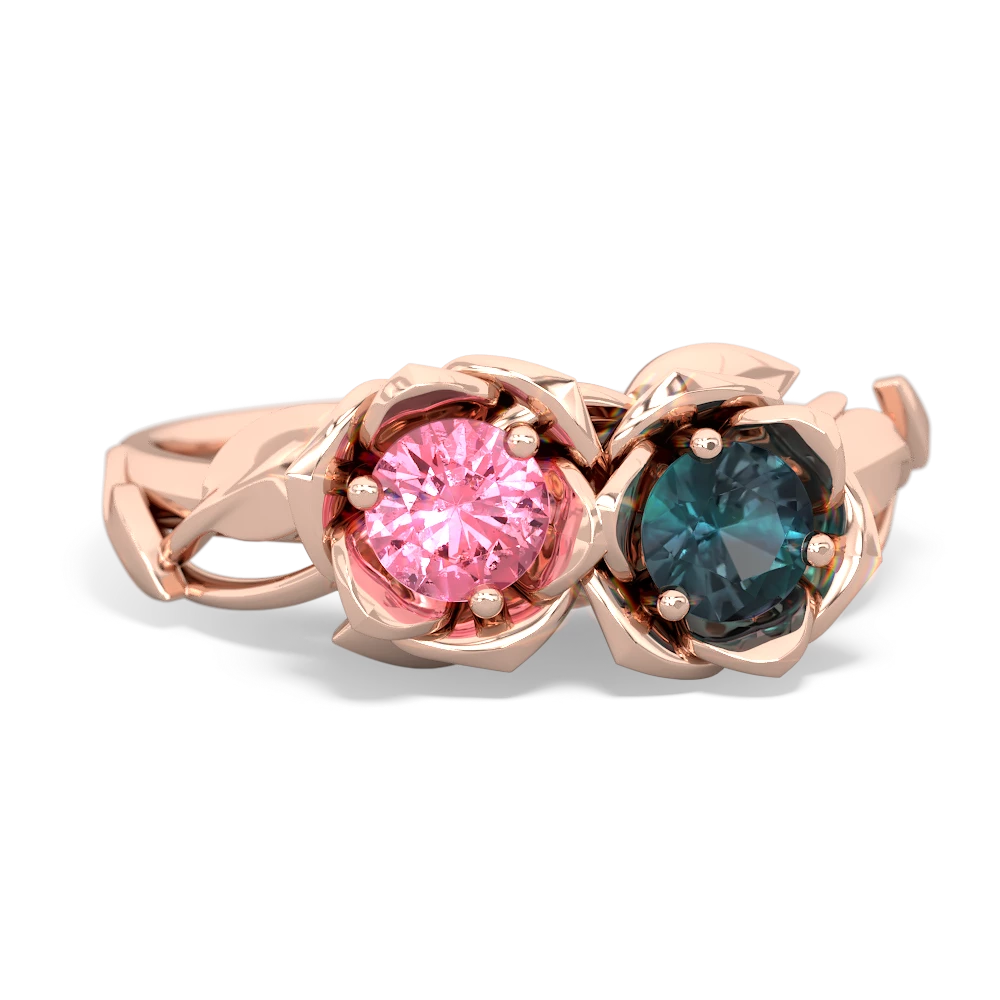 Lab Pink Sapphire Rose Garden 14K Rose Gold ring R5510