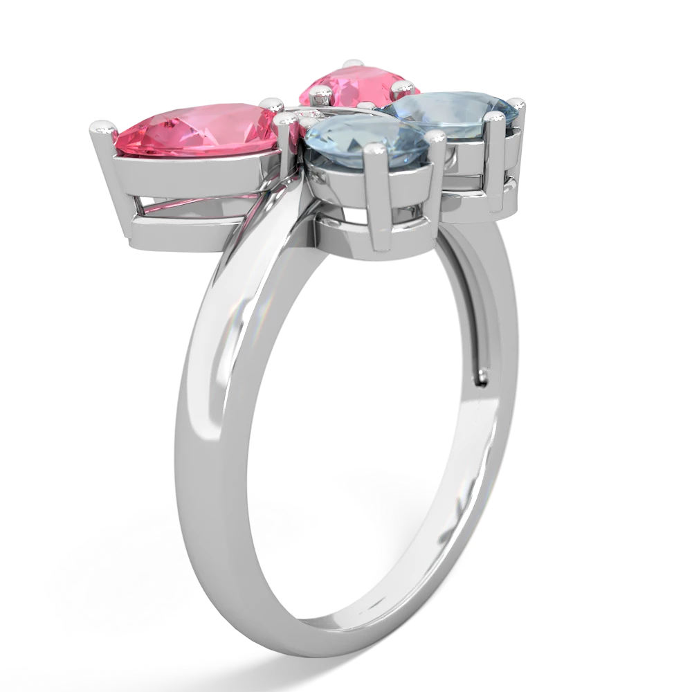 Lab Pink Sapphire Butterfly 14K White Gold ring R2215