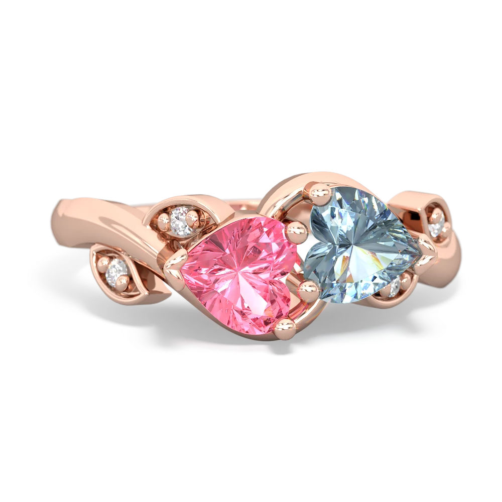 Lab Pink Sapphire Floral Elegance 14K Rose Gold ring R5790