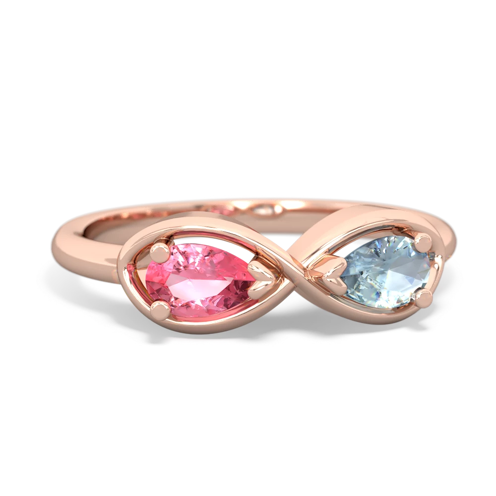 Lab Pink Sapphire Infinity 14K Rose Gold ring R5050