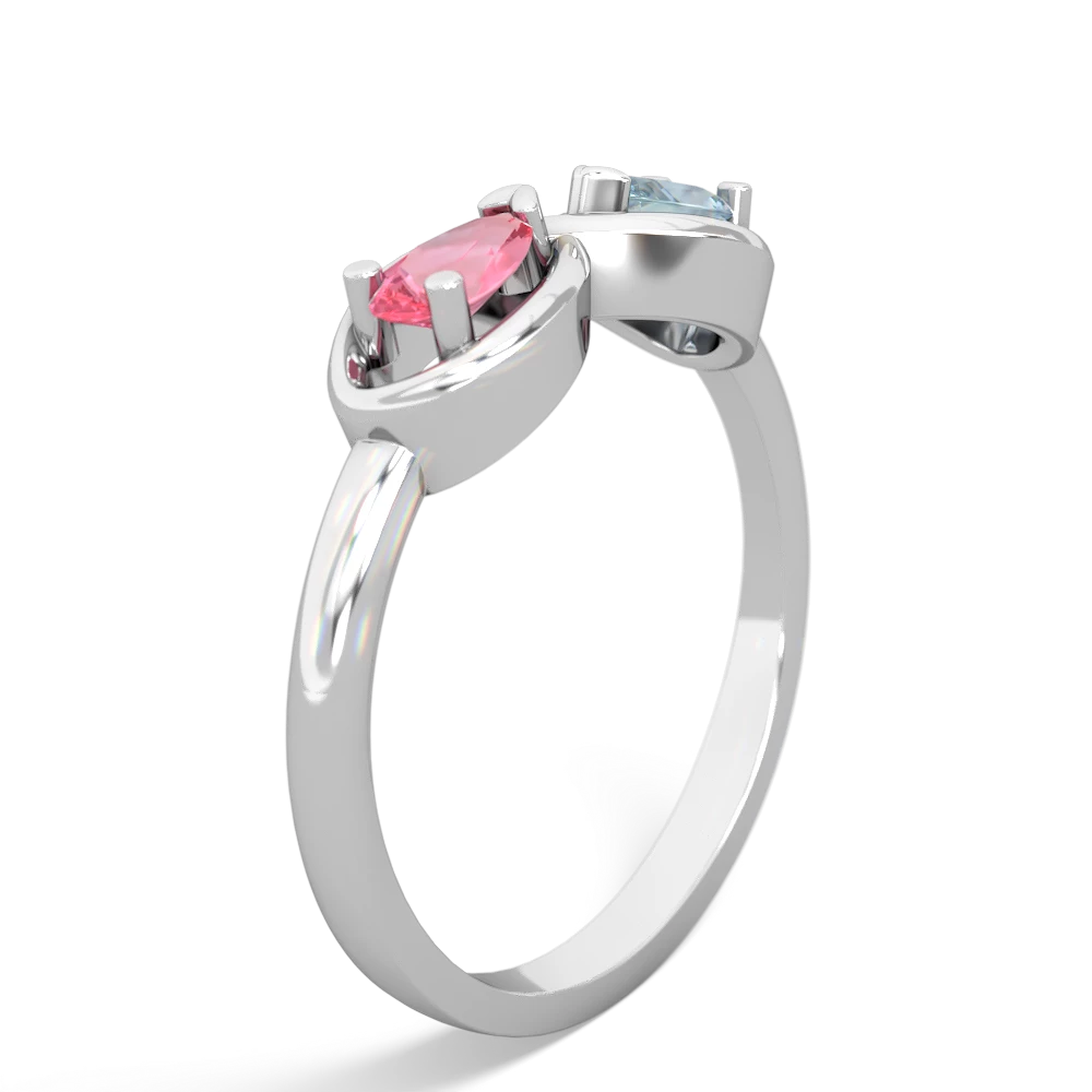 Lab Pink Sapphire Infinity 14K White Gold ring R5050