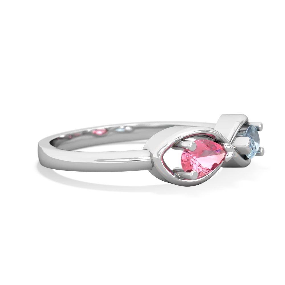 Lab Pink Sapphire Infinity 14K White Gold ring R5050