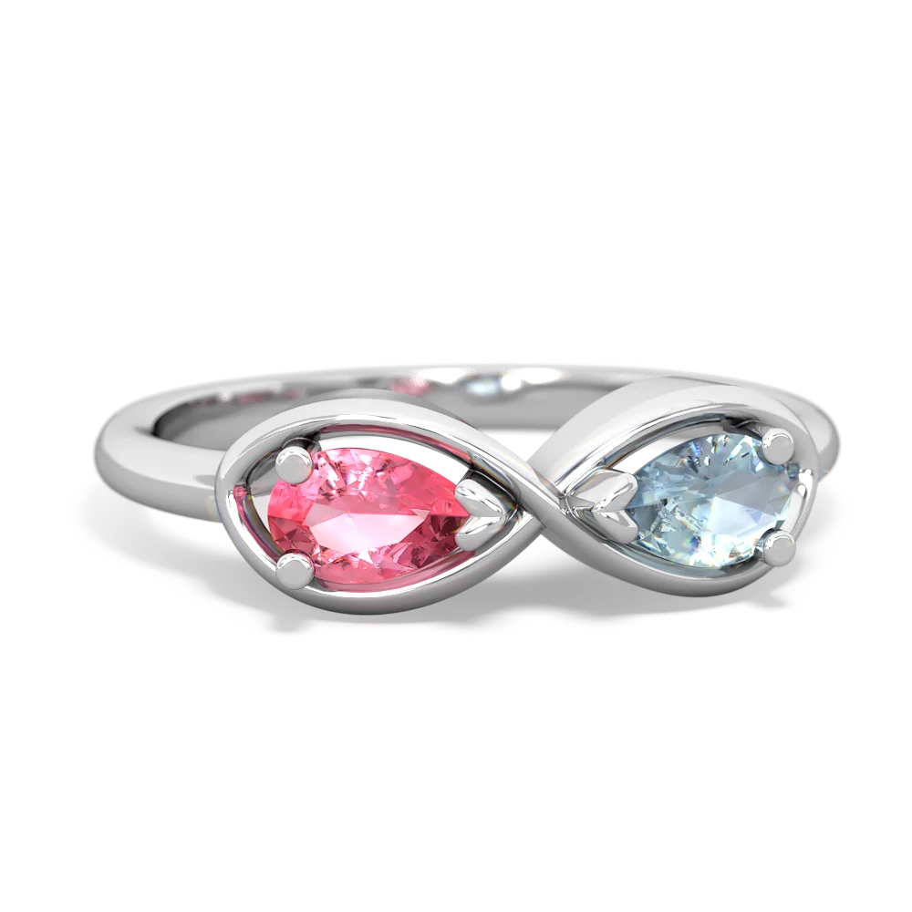 Lab Pink Sapphire Infinity 14K White Gold ring R5050