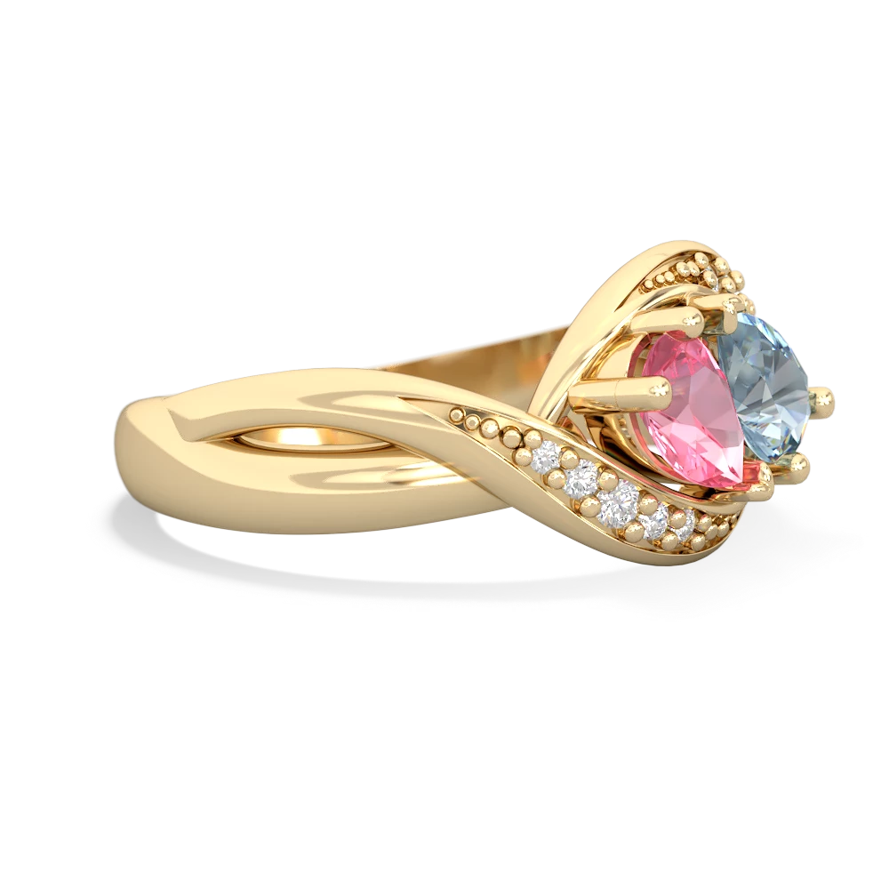 Lab Pink Sapphire Summer Winds 14K Yellow Gold ring R5342