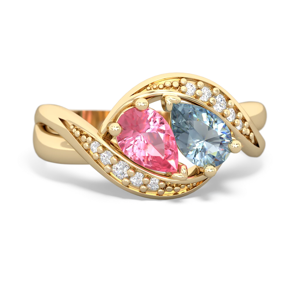 Lab Pink Sapphire Summer Winds 14K Yellow Gold ring R5342